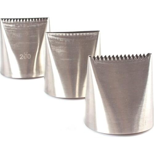3pcs/set Large Plastering Pastry Tips #200/201/202 Seamless Stainless Steel Cake Plaster Decorating Icing Piping Nozzles