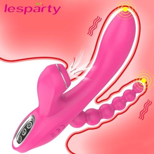 3 IN 1 Sucking Sex Toys For Women Vibrator 7 Modes Vibrating Sucker Anal Vagina Clitoris Stimulator Wearable Oral Suction Erotic