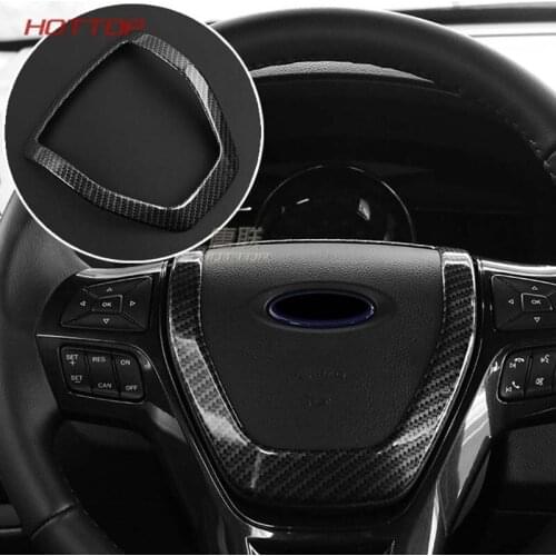ABS Chrome Car Steering Wheel Decoration Cover Trim Sticker For Ford Everest Explorer Endeavour 2015 2016 2017 car stlying