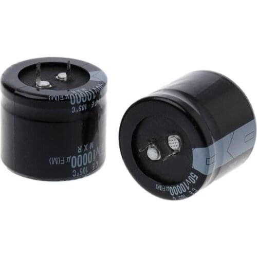 G5AA 2 Pcs 10000uF 50V Capacitance Snap-in Aluminum Electrolytic Radial Capacitor