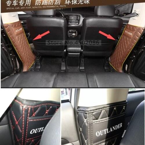 Car-shaped microfiber leather anti-kick plate anti-play mat For Mitsubishi Outlander 2013-2018 Car-covers 2PCS/SET