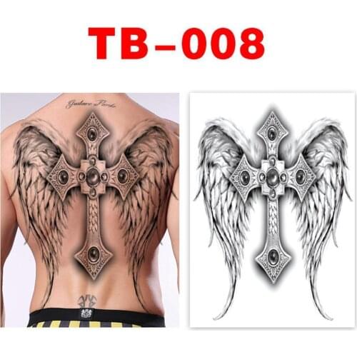 Large Temporary Tatoo For Men Tattoo Body Art Full Waterproof King Tattoo Tattoo Lion Sexy Sticker Back Dragon Tiger Design B8A3