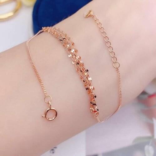 Pure 18K Yellow Gold Bracelet AU750 Gold Lips Link Chain Bracelet