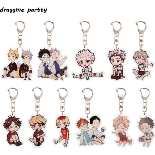 Volleyball boy Key Chain Ring Anime Haikyuu!! Keyring Cute Cartoon Keychain sleutelhanger New Keychain Accessories