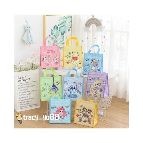 Disney Princess Stitch Pooh Chip Dale 88531 Anime Figures Cartoon Product Cosplay Accessories Storage Lunch Bag Unisex Gift