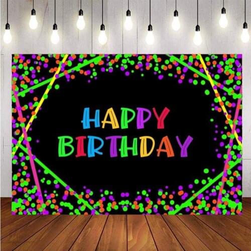 Happy Birthday Party Photography Backdrop Colorful Polka Dots Photo Studio Background Decor Banner Prop