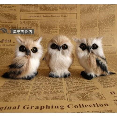 Simulation owl toy model handicraft,plastic& fur mini 7x6cm night owl toy one lot / 3 pieces,home decoration toy Xmas gift w5914