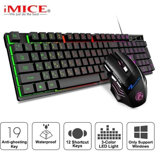Gaming Keyboard And Mouse Wired Gamer Keyboard With RGB Backlit Rubber Keycaps USB Russian Keyboard For Game Computer PC Laptop