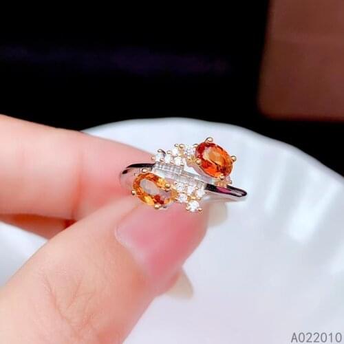 KJJEAXCMY Fine Jewelry 925 Sterling Silver Inlaid Citrine Gemstone New Female Ring Fashion Hot Selling