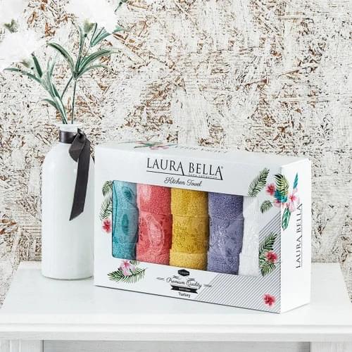 Laura Bella Flowers 5'li Towel Set 30 X50 cm