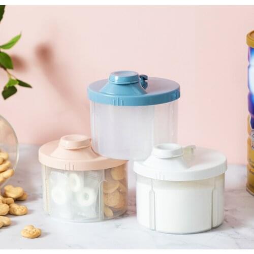 4 Grid Portable Baby Powder Box Essential Cereal Infant Milk Newborn Feeding Storage Box Toddler Kids Snacks Container