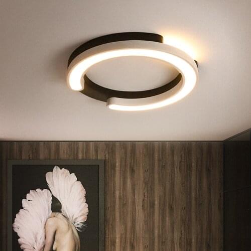 Round/Square Modern LED Chandelier white+black Minimalism art lustre led Bedroom studyroom aisle Ceiling Chandelier lighting