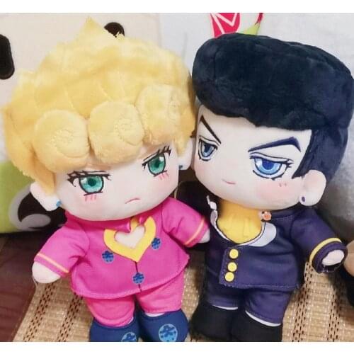20cm Dolls JoJos Bizarre Adventure Giorno Josuke Higashikata Short Plush Pillow Cute Change Clothing Toys Cartoon Xmas Gift