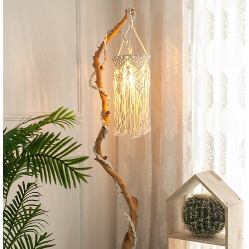 Chic Macrame Lamp Shade Boho Hanging Pendant Light Cover Modern Office Bedroom Living Room Nursery Room Bohemian Home Decor