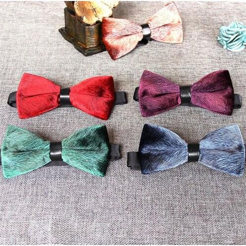 Linbaiway Men Velvet Bowtie Women Necktie Man Shirt Wedding Party Casual Cravat Bow Tie Bowknot Accessories Gift Custom Logo