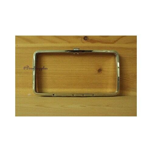 Metal purse frame glue on clasp clip nickel 7 inch x 3 1/2 inch D59