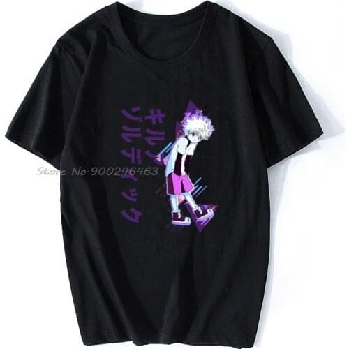 Men T-shirt Killua Hunter X Hunter T Shirt Tshirt Women T Shirt Men Cotton Tees Tops Anime Harajuku