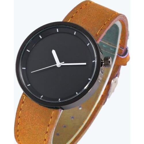 Gnova Platinum Women Watch Men New Brand Fashion Quartz Wristwatch PU Leather Jeans Style Outfit Minimalist Black Dial A932