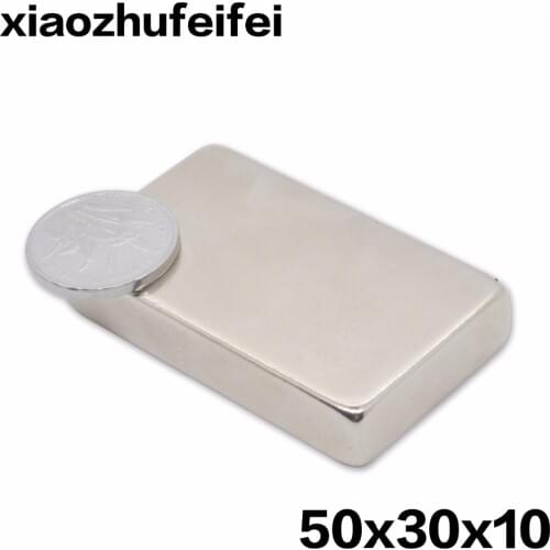 2pcs 50*30*10 Big Bulk Super Strong Strip Block Magnets Rare Earth Neodymium 50 x 30 x 10 mm N35 Free Shipping 50x30x10