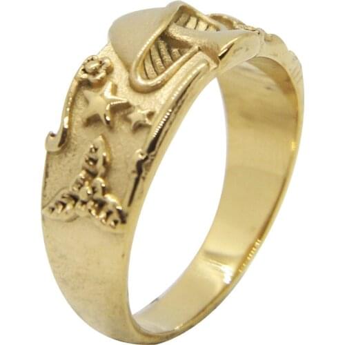 Newest Cool Golden Mushroom Ring 316L Stainless Steel Fashion Jewelry Size 7-13 Unisex Band Party Star Circular Ring