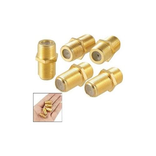 HWEXPRESS Wholesale 5 X Plastic 5 Pcs F-Type Female to Female Coaxial Barrel Coupler Adapter Connector