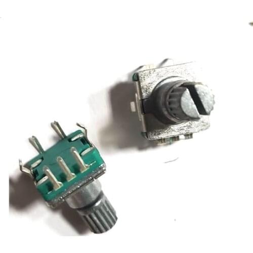 2pcs EC11 type encoder switch 30 positioning 15 pulse shaft length 12MM serrated shaft car encoding