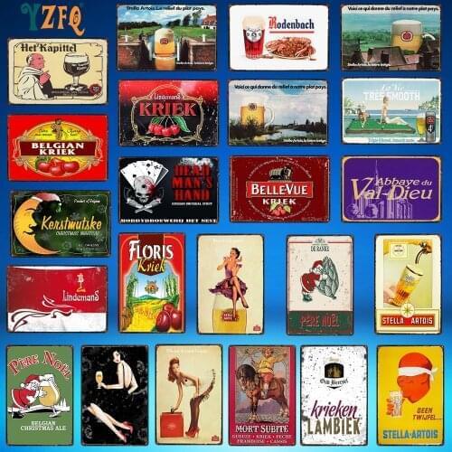 Beer Metal Painting Tin Sign Wall Bar Cafe Home Art Kitchen Decor Living Room 30X20CM DU-10104A