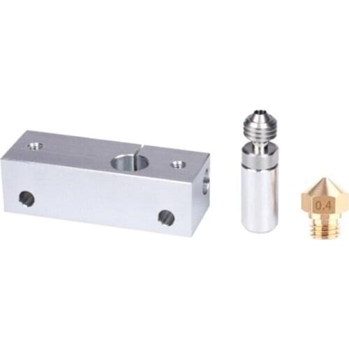 MK10 All Metal Hotend Kit 0.4MM MK10 Brass Nozzle Heatsink Block Throat with SLOTTED Cooling Block 3D Printer Parts