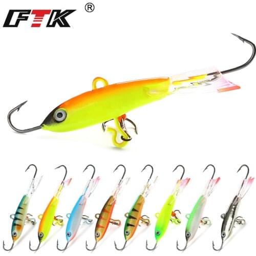 FTK 1PC 12g Ice Fishing Lure Pesca Tackle Isca Artificial Point Drill Bait Crankbait Swimbait Balancer Winter Ice Fishing Lure