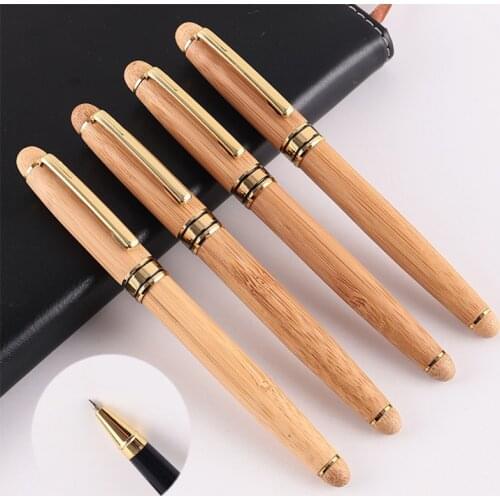 Classic Bamboo Wood Ballpoint Pens Luxury Business Office Sign Pen High Quality School Student Writing Rollerball Pen Stationery