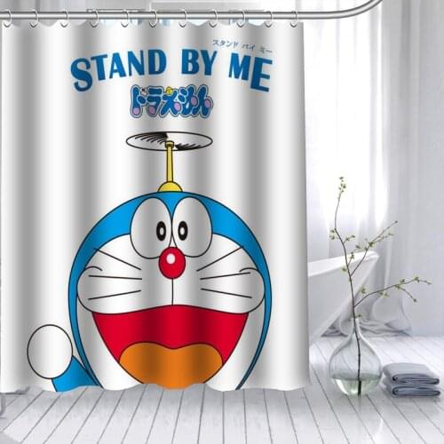 ShunQian Doraemon HOT SALE Shower Curtain Polyester Fabric 12 Hooks For The Bathroom Waterproof Mildew Proof Bath Curtain