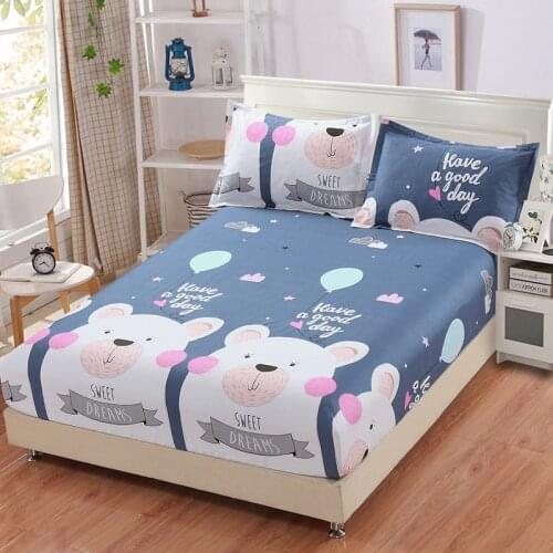 Solstice Home Textile Pink Heart Girl Teen Bed Fitted Sheet 100% Cotton Romantic Bedding Mattress Cover Woman Adult 90/135-200cm