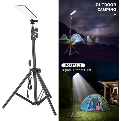 LED Light Selfie Camera Lamp Telescopic Tripod USB Powered Adjustable Height Camping Light for Live Video Show Outdoor Fishing