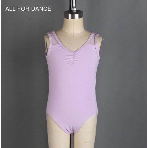 Sleeveless Cotton and Mesh Leotard for Kids Ballet Dancing Stage Wear Child Ballet Dance Leotards Ballerina Bodywear 03D0016