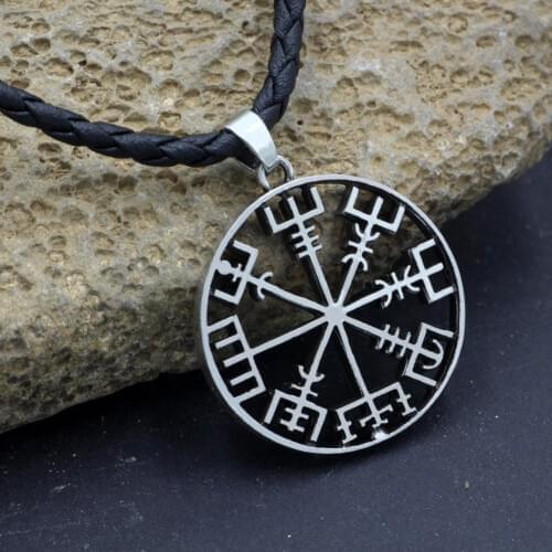 Youe shone Amulet Pantgram Rune Norse Viking Odins Symbol Of Runic Pendant Necklace Runes Vegvisir Compass Pendant