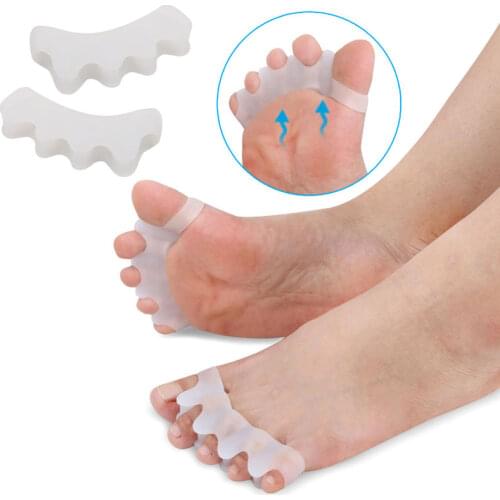 Newly 1 Pair Silicone Toe Separator Overlapping Rehabilitation Treatment Hallux Valgus Braces Orthotic Device Feet Care