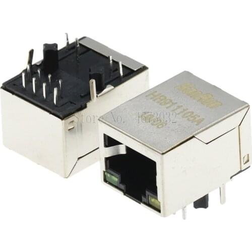 100Pcs HR911105A Filter RJ45 Network Socket HY911105A Transformer