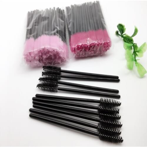 100 Pcs Eyelash Brush Good Quality Disposable Eyelash Eye Lash Makeup Brush Mini Mascara Wands Brush Eyelash Extension Tool