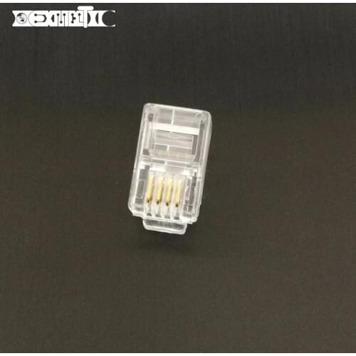 100pcs RJ11 4P4C Telephone Connector RJ-11 4 cores Connector