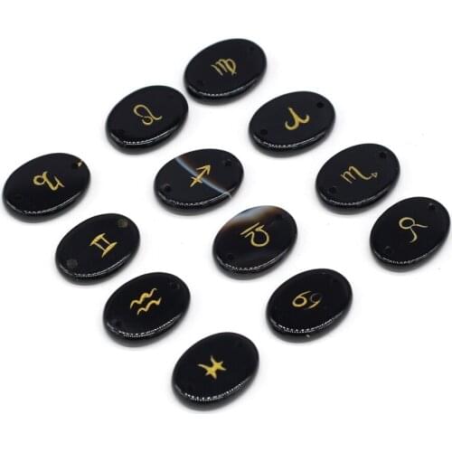 12pcs Natural Egg Shape Black Agates Stone Loose Beads for Jewelry Making DIY Accessories Bracelet Necklace Gift Size 12x16mm