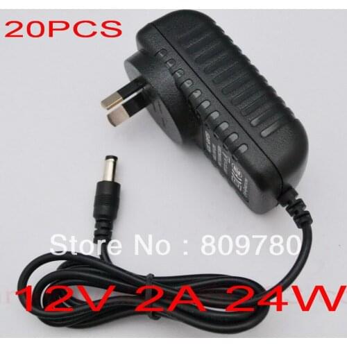20PCS AC 100V-240V Converter Adapter DC 12V 2A Power Supply AU Plug 2000mA+ DHL Free shipping