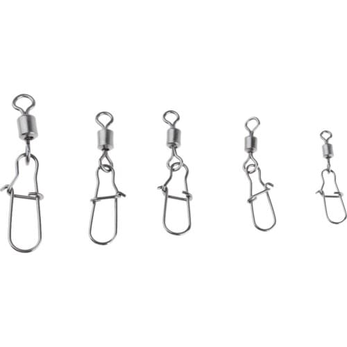 220pcs/set Fishing Ball Bearing Rolling Swivels with Snaps Connector Fishhooks Replacement Tackles for Fishing Lovers