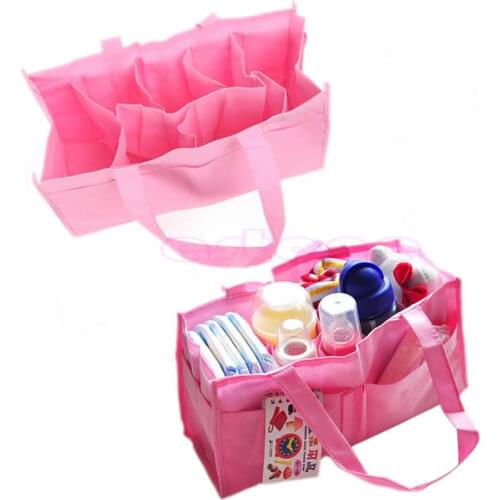 40JC Outdoor Travel Portable Diaper Baby Nappy Divider Storage Organizer Bag Handbag