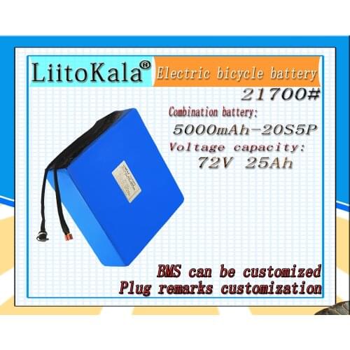 LiitoKala 20S 72V 25Ah 2000W electric bike battery 21700 5000mAh cell 72V electric scooter lithium battery with BMS