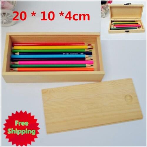 Free shipping! Wooden box Custom storage box Simple pencil stationery box Jewelry packaging box