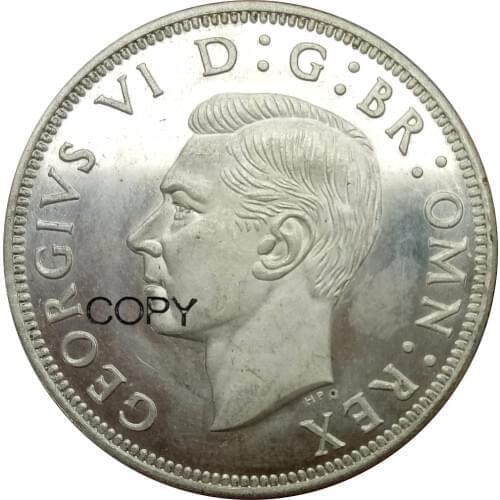 British 1952 1943 1940 1938 Half Crown King George VI English London Silver Royal Mint Family Plated Silver Copy Coins