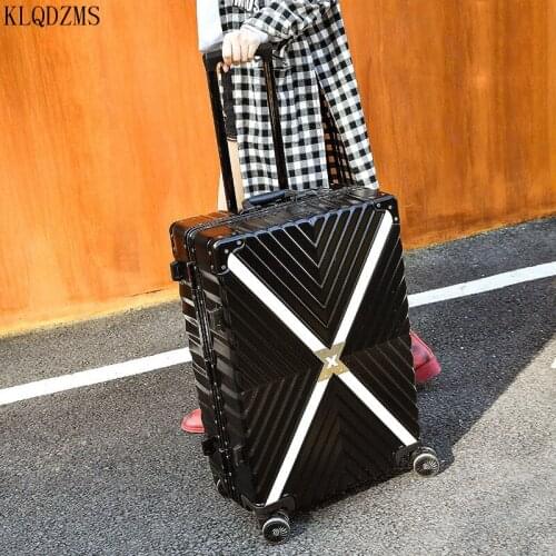 KLQDZMS 20’’24’’26’’29 Inch Women Trolley Luggage Bag Fashion Mens Spinner Rolling Suitcase Business Wheeled Suitcase