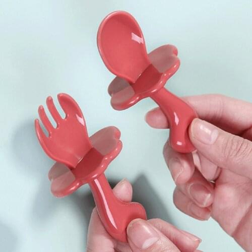Candy Color Cloud Design Baby Training Spoon Fork Set Newborn Safety Tableware Dishware Flatware Utensils Baby Kids Cutlery