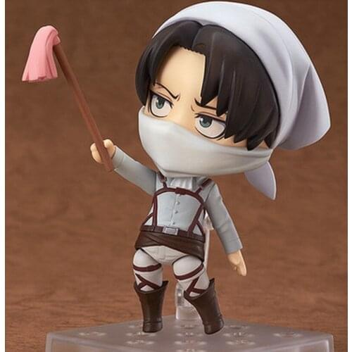 New Attack on Titan Q Version Captain Levier Can Move Face PVC Action Figures Model Toys Gift Doll 10cm