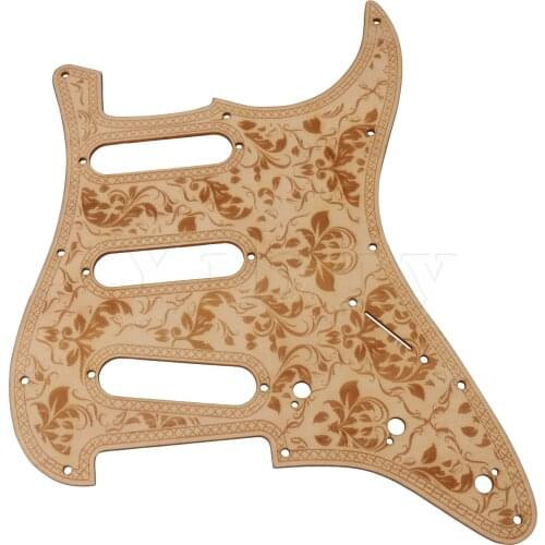 Wood Color L28.2cm W22.5cm Maple SSS Guitar Pickguard Scratchplate